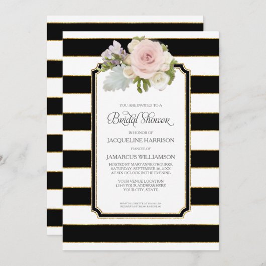 vrijgezellenfeest ventilator Art Deco Stripe Mode Kaart (Voorkant / Achterkant)