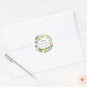 Vrijgezellenfeest Ventilator Floral WreatSpring Fl Ronde Sticker (Envelop)