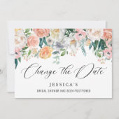 Vrijgezellenfeest Verander de datum Blush Pink Flo Kaart (Voorkant)