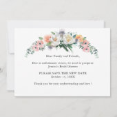 Vrijgezellenfeest Verander de datum Blush Pink Flo Kaart (Achterkant)