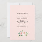 Vrijgezellenfeest Verander de datum Blush Pink Flo Kaart (Achterkant)