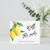 Vrijgezellenfeest Verander de datum Lemons groen Briefkaart (Staand voorkant)