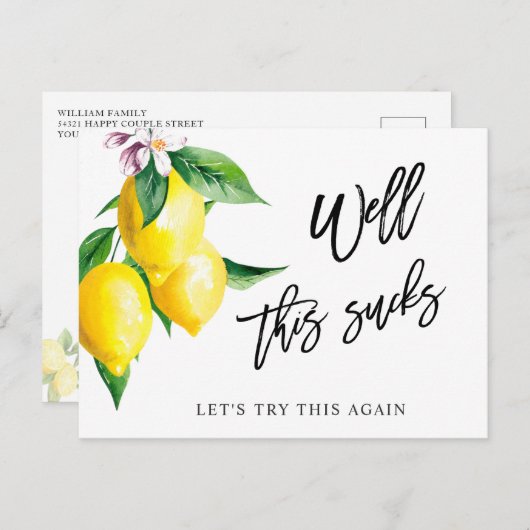 Vrijgezellenfeest Verander de datum Lemons groen Briefkaart (Voorkant / Achterkant)