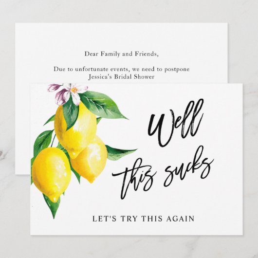 Vrijgezellenfeest Verander de datum Lemons groen Kaart (Voorkant / Achterkant)