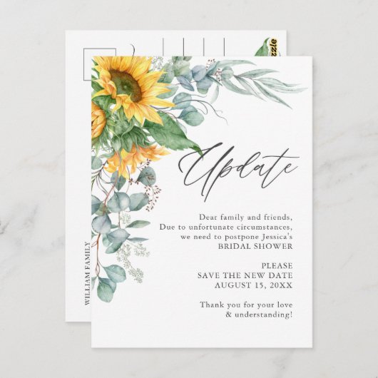 Vrijgezellenfeest Verandering van Plannen Zonneblo Briefkaart (Voorkant / Achterkant)