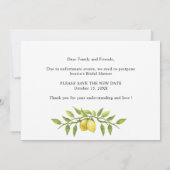 Vrijgezellenfeest Verandering van Plans Lemons Gro Kaart (Achterkant)