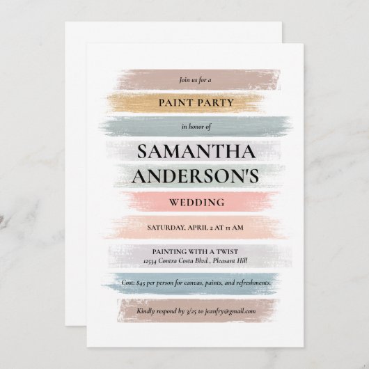 Vrijgezellenfeest Verf en Sip Kaart (Voorkant / Achterkant)