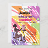 Vrijgezellenfeest verf en sip party kaart (Voorkant)