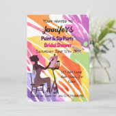 Vrijgezellenfeest verf en sip party kaart (Staand voorkant)