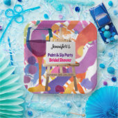 Vrijgezellenfeest verf en sip party papieren bordje (Feest)