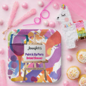 Vrijgezellenfeest verf en sip party papieren bordje (Feest)