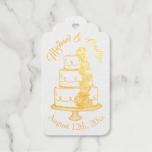 Vrijgezellenfeest Verloving van gelaagde weddensch Cadeaulabels (Voorkant)