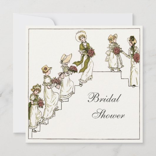 Vrijgezellenfeest Victoriaans bride en bridesmaids Kaart (Voorkant)