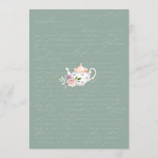 Vrijgezellenfeest Vintage Alice in Wonderland Menu (Achterkant)