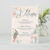Vrijgezellenfeest Vintage Alice in Wonderland Menu (Staand voorkant)