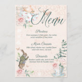 Vrijgezellenfeest Vintage Alice in Wonderland Menu (Voorkant)