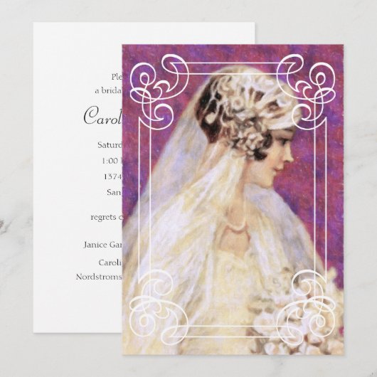 Vrijgezellenfeest Vintage Bride w. Lijst Kaart (Voorkant / Achterkant)