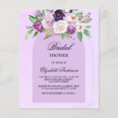 Vrijgezellenfeest Violet Flowers Budgetuitnodiging Flyer (Voorkant)