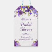 Vrijgezellenfeest Violet Paars Floral Favor Dank j Cadeaulabel (Voorkant)