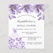 Vrijgezellenfeest violet witte jurk floresbudget flyer (Voorkant)