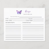 Vrijgezellenfeest Vlinder Recept Kaart Paarse Scri (Voorkant)