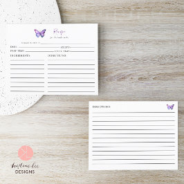 Vrijgezellenfeest Vlinder Recept Kaart Paarse Scri