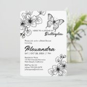 Vrijgezellenfeest Vlinder Tuin Uitnodiging (Staand voorkant)