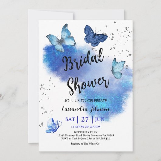 Vrijgezellenfeest vlinder uitnodigen kaart (Voorkant)