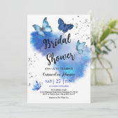 Vrijgezellenfeest vlinder uitnodigen kaart (Staand voorkant)