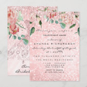 Vrijgezellenfeest Vonk Roos Roze Rose Dress Floral Kaart (Voorkant / Achterkant)