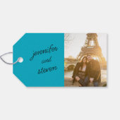 Vrijgezellenfeest voor Blauwe Favoriet Cadeaulabel (Achterkant Horizontaal)