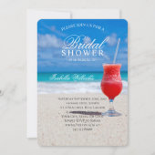 Vrijgezellenfeest voor blauwe oceaan en zandstrand kaart (Voorkant)