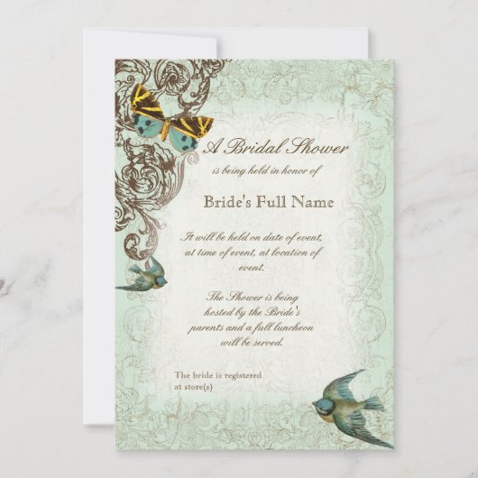 Vrijgezellenfeest voor Botanica Wedding Invite - B Kaart (Voorkant)