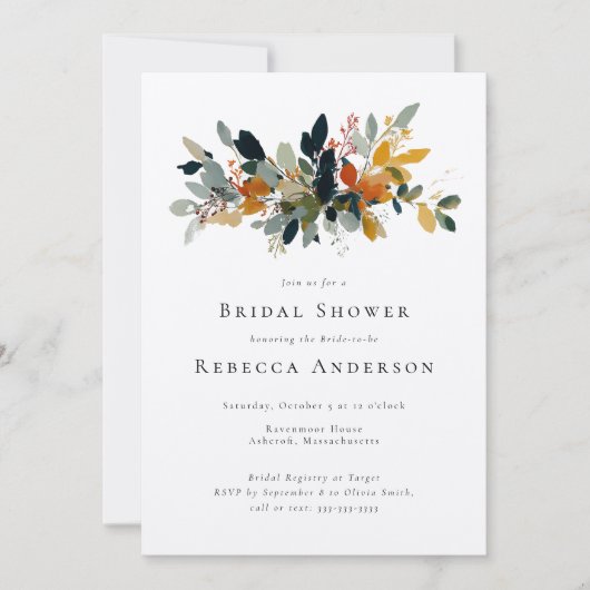 Vrijgezellenfeest voor Botanische Fall Wedding Kaart (Voorkant)