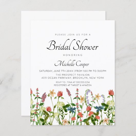 Vrijgezellenfeest voor botanische wilde bloem (Voorkant / Achterkant)