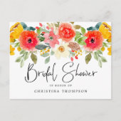 Vrijgezellenfeest voor Bright Midden-zomerFloral Uitnodiging Briefkaart (Voorkant)