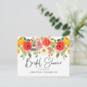 Vrijgezellenfeest voor Bright Midden-zomerFloral Uitnodiging Briefkaart (Staand voorkant)