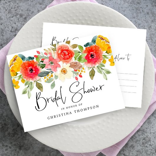 Vrijgezellenfeest voor Bright Midden-zomerFloral Uitnodiging Briefkaart