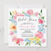 Vrijgezellenfeest voor Bright Summer Pink Floral W Kaart (Voorkant)