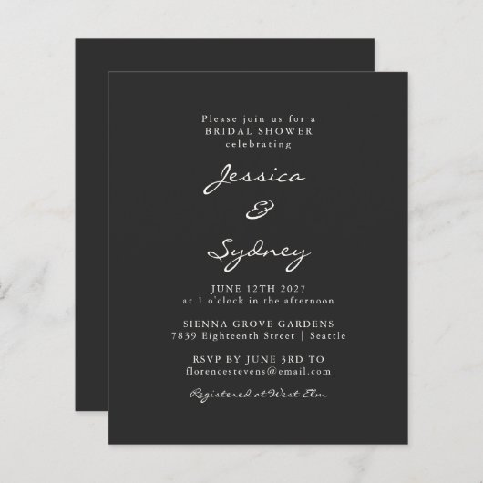 Vrijgezellenfeest voor budgetminimaal zwart script (Voorkant / Achterkant)