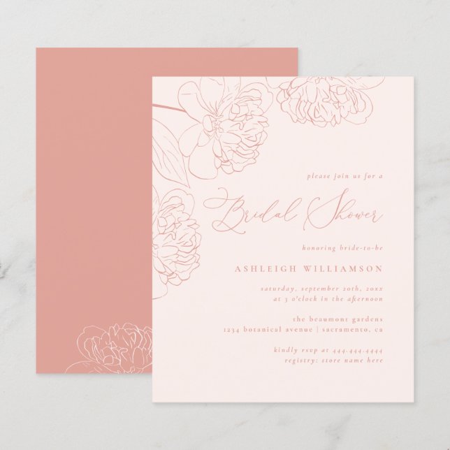 Vrijgezellenfeest voor Chic Blush handgetekende pi (Voorkant / Achterkant)