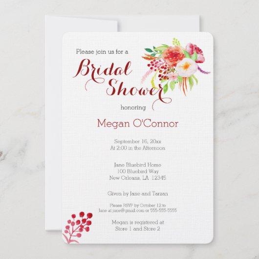 Vrijgezellenfeest voor de waterverf van herfst kaart (Voorkant)