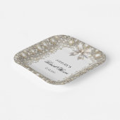 Vrijgezellenfeest voor diamanten en parels papieren bordje (Gebogen)