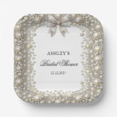 Vrijgezellenfeest voor diamanten en parels papieren bordje (Voorkant)