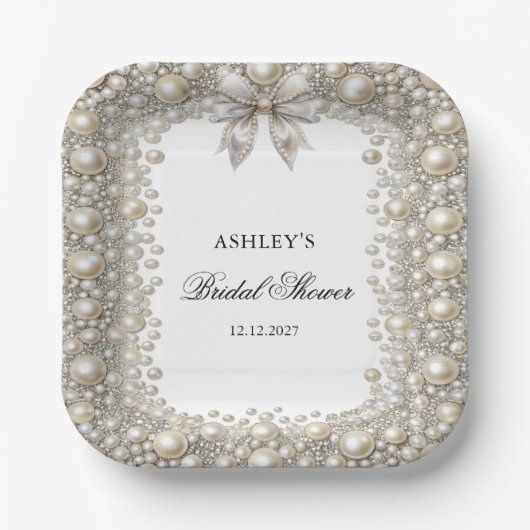 Vrijgezellenfeest voor diamanten en parels papieren bordje (Voorkant)