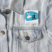 vrijgezellenfeest voor- en achtermoeder van de gro vierkante button 5,1 cm (In situ)