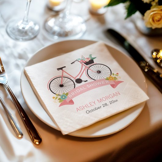 Vrijgezellenfeest voor fiets Elegant Chic Pink Flo Servetten