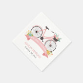 Vrijgezellenfeest voor fiets Elegant Chic Pink Flo Servetten (Hoek)