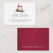 Vrijgezellenfeest voor gebrande wijn van Bourgogne Informatiekaartje (Voorkant / Achterkant)