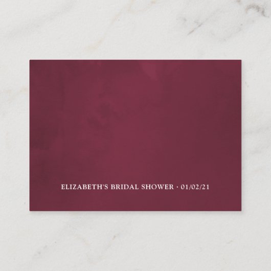 Vrijgezellenfeest voor gebrande wijn van Bourgogne Informatiekaartje (Achterkant)